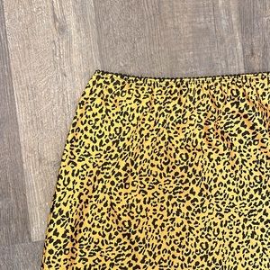 Nordstrom La La Land Straight Pencil Leopard Print Satin Midi Slip Skirt NWT
